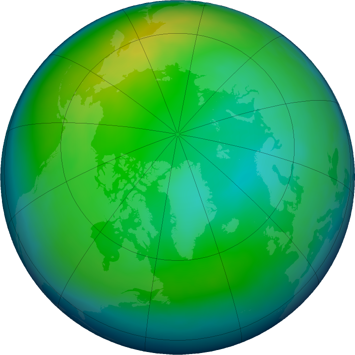 Arctic ozone map for November 2018